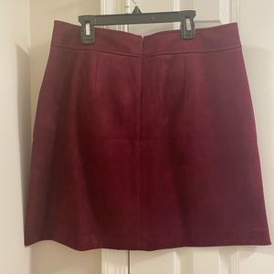 NWT Loft faux suede burgundy mini skirt size 10